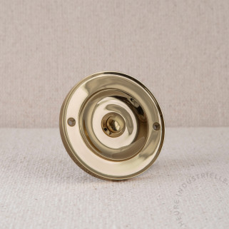 BOUTON DE SONNETTE 12V. DIAM. 75MM LAITON POLI