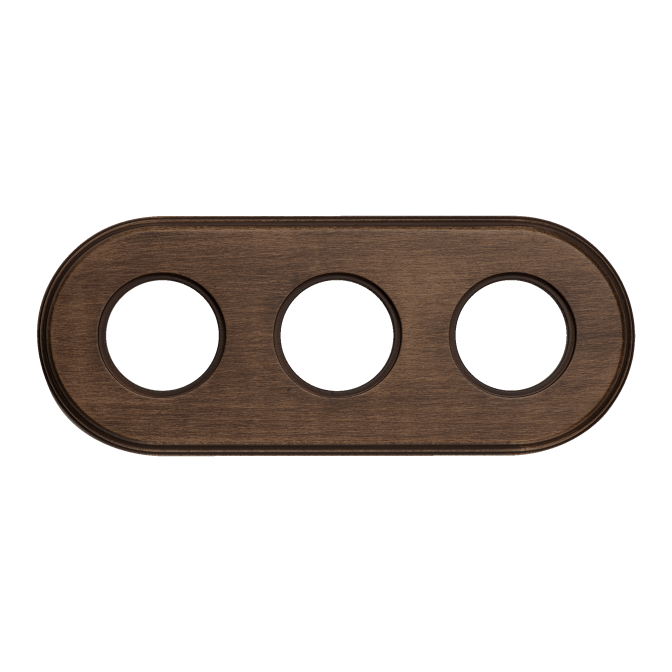 Plaque 3 postes hêtre vieilli