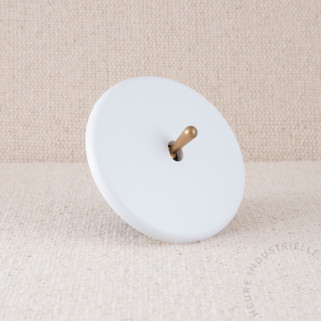 Interrupteur simple IRIS blanc satin levier doré