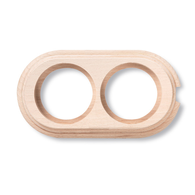 Socle 2 elements verticale avec 1 trou hêtre ss vernis