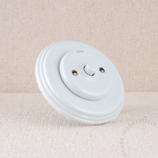 BP rond Garby Colonial porc. BL+ plaque porc. BL