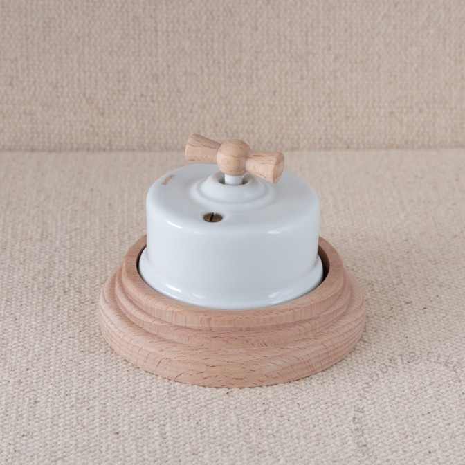 VV Garby porc. blanche manette Bois brut socle Bois brut