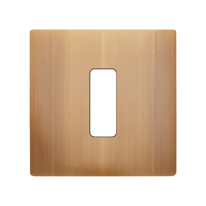 Façade M Vieux Bronze Brosse Simple 1 Bouton magnétique