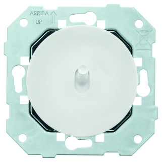 Poussoir DOM 6A-250V~ à levier et enjoliveur blanc glossy