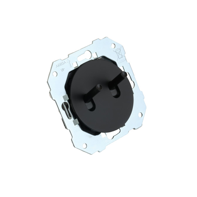 VV DOM 10AX et poussoir 6A-250V~ à levier et enjoliveur noir mat