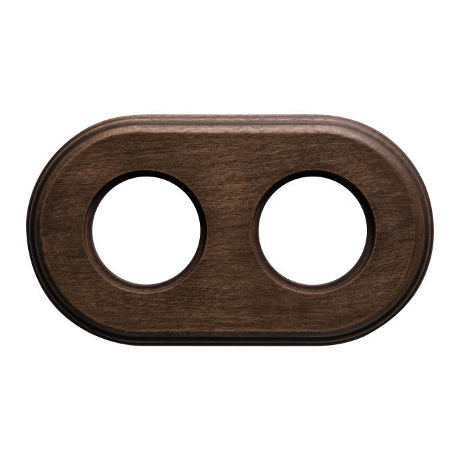 Plaque 2 postes hêtre vieilli