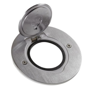 Platine de sol ronde pour méca Mosaic 1 poste - inox brossé