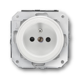 Prise 2P+T couvercle résistante aux chocs blanc