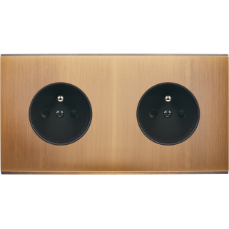 Façade Confidence Laiton Vieux Bronze Double Horizontale PC Pc