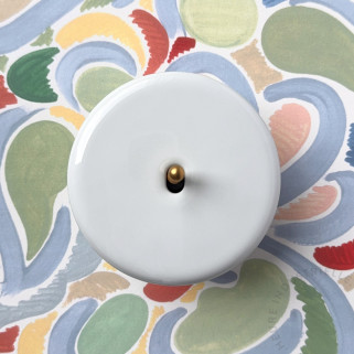 Interrupteur Modelec Iris Porcelaine noire - Doré