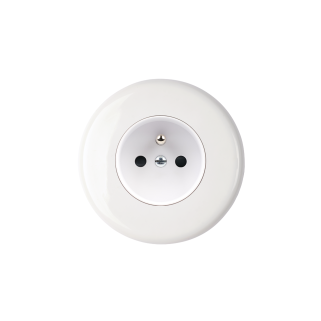Interrupteur Modelec Iris Porcelaine blanche - doré