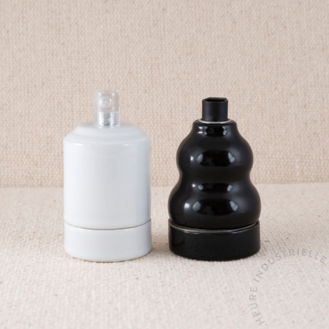 Douille E27 Blanc Antique D. 45mm