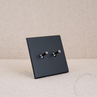 Commande Duo double Modelec Confidence noir levier laiton