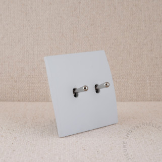 Commande Duo double Modelec karo blanc soft touch levier acier