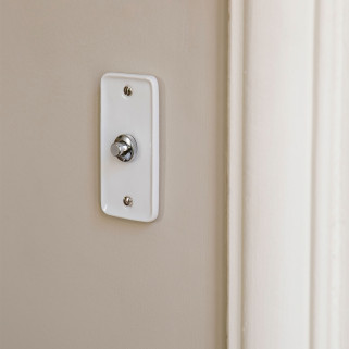 Interrupteur ADR x HI Simple Chrome Plaque Porcelaine Blanche