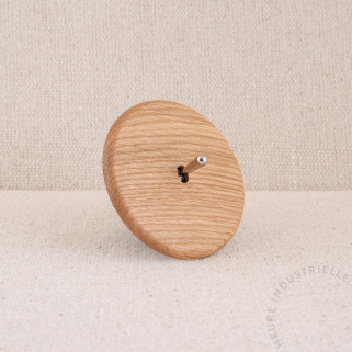 Interrupteur simple Modelec Iris frêne naturel levier laiton brillant