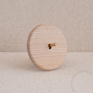 Interrupteur simple Modelec Iris frêne naturel levier laiton brillant