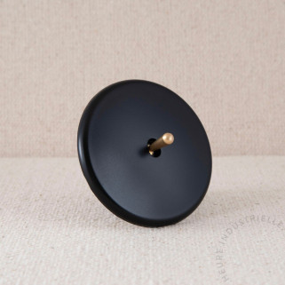 Interrupteur simple IRIS noir satin levier doré