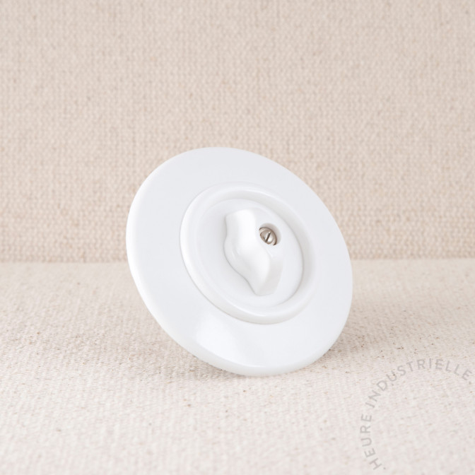 Interrupteur rotatif double THPG Duroplast blanc rond