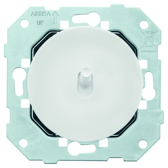 Poussoir DOM 6A-250V~ à levier et enjoliveur blanc glossy