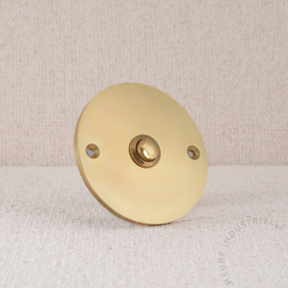 BOUTON DE SONNETTE 12V DIAM 75MM LAITON POLI