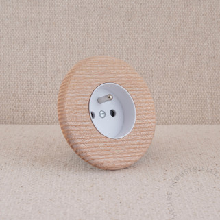 Prise de courant simple Iris Bois MODELEC x Heure Industrielle