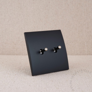 Commande Duo double Modelec karo noir satin levier acier