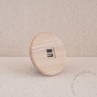Chargeur 2 ports USB A+C IRIS Bois